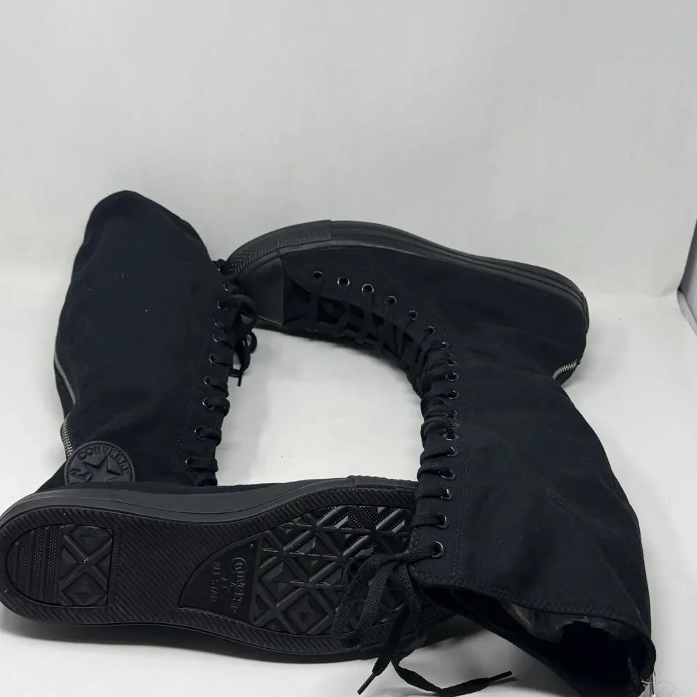 Converse XXHI Knee High Sneakers Mens 13 Triple Black Back Zipper Skater Punk - Picture 8 of 14